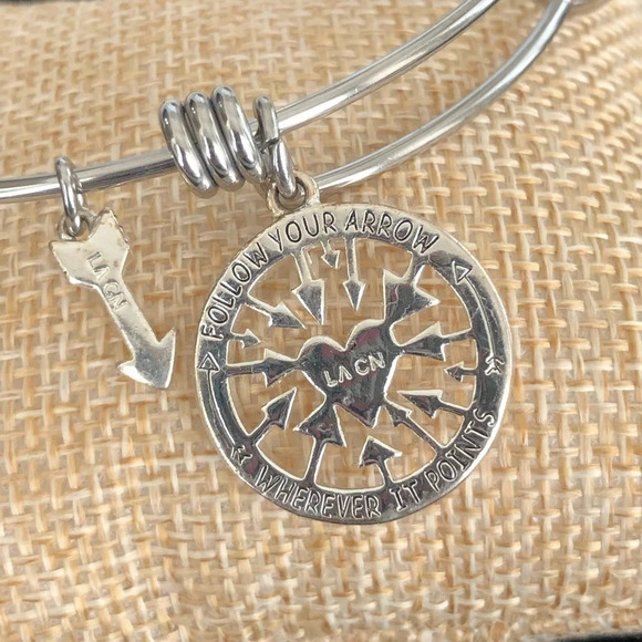 LA Fashion Jewelry Silver Tone Follow Your Arrow Wherever It Points Bracelet OS - Picture 2 of 3